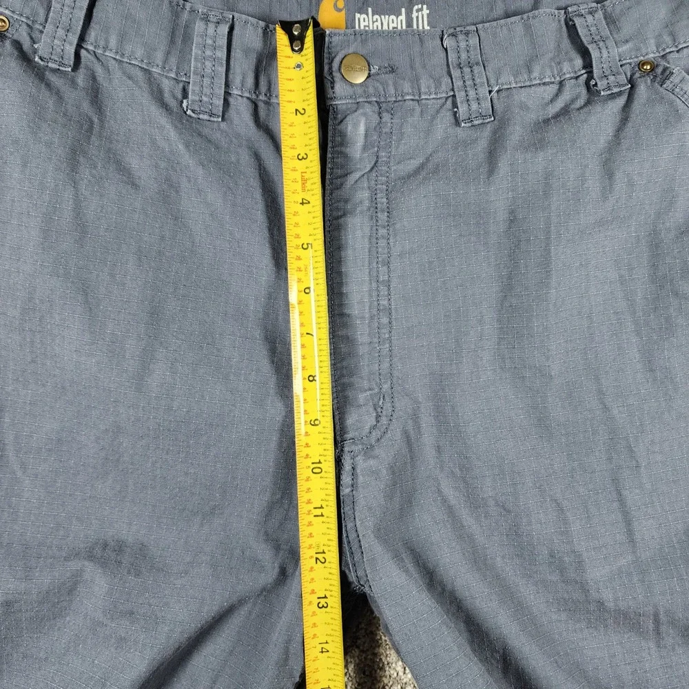 Carhartt Cargo Shorts Mens 44 Relaxed Fit Ripstop Blue Grey Workwear Excellent